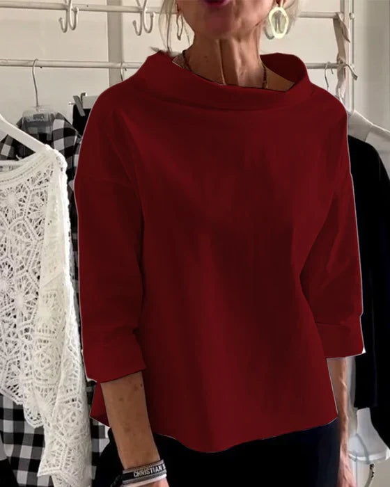 Elva - Blusa estructurada con cuello amplio