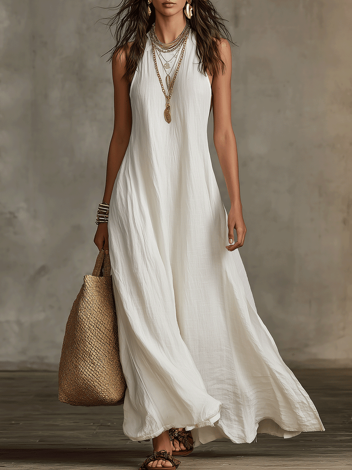 Lucía™ | Vestido maxi bohemio sin mangas de caída fluida