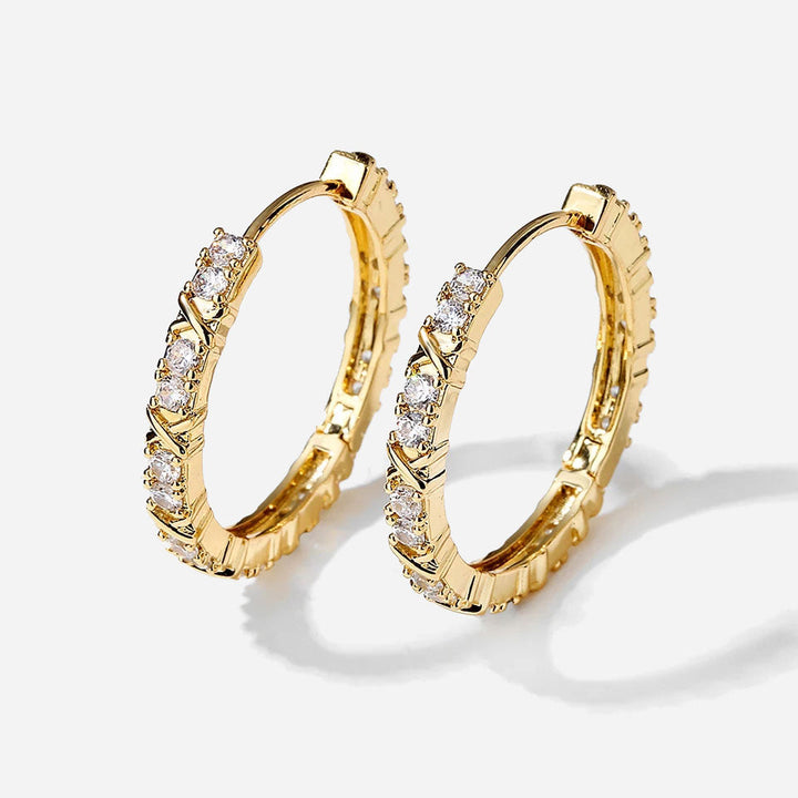 Aurelisse | Pendientes de Cruz en Zirconia con Baño de Oro de 18K