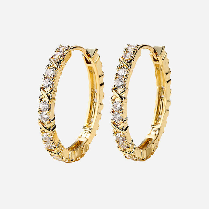 Aurelisse | Pendientes de Cruz en Zirconia con Baño de Oro de 18K