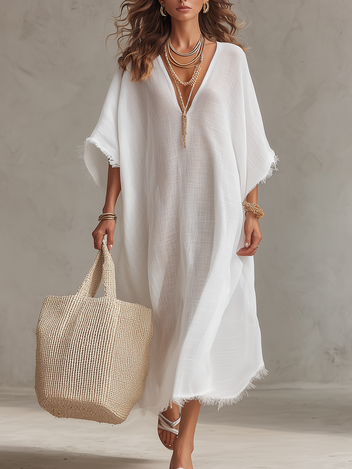 Marisol™ | Vestido midi holgado con escote en V