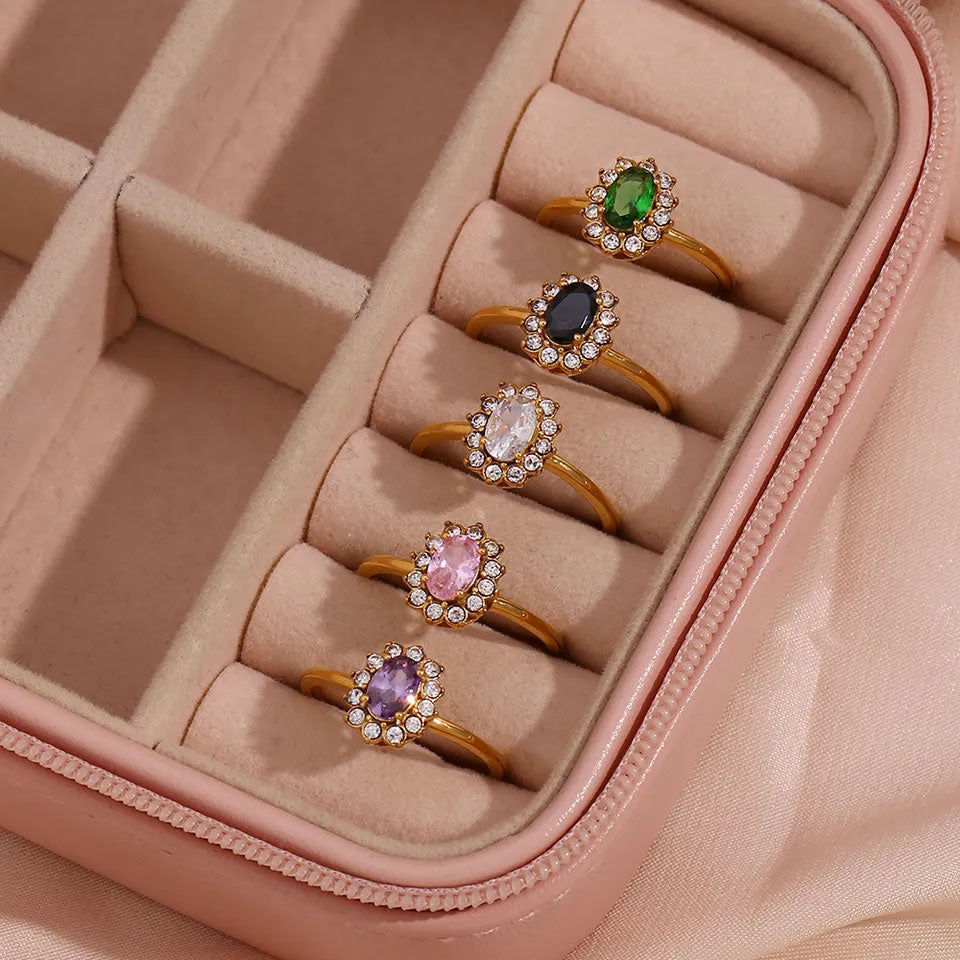 Anillo Amaryelle | Oro de 18K con Zirconia Verde