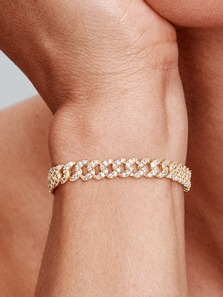 Shannelise | Pulsera Cubana de Oro Rosa de 18k