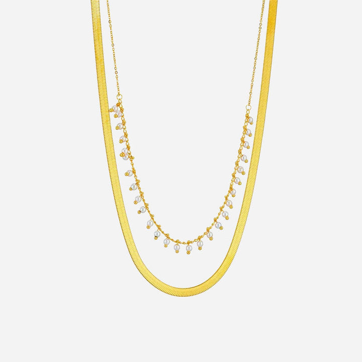 Marizanne | Conjunto de Joyería de Gargantilla de Serpiente de Lujo con Perlas en Oro de 18K