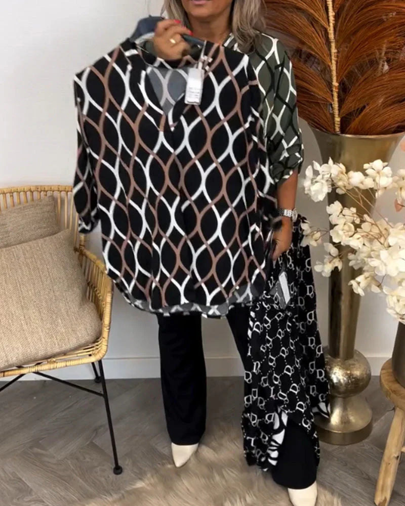 Nora – Blusa con estampado gráfico