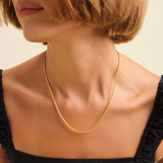 Mikalynne | Cadena de Oro de 18K con Diseño de Cuerda