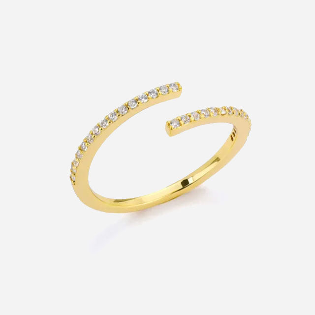 Eliandrea | Anillo Clásico de Circonita en Oro de 18 Quilates