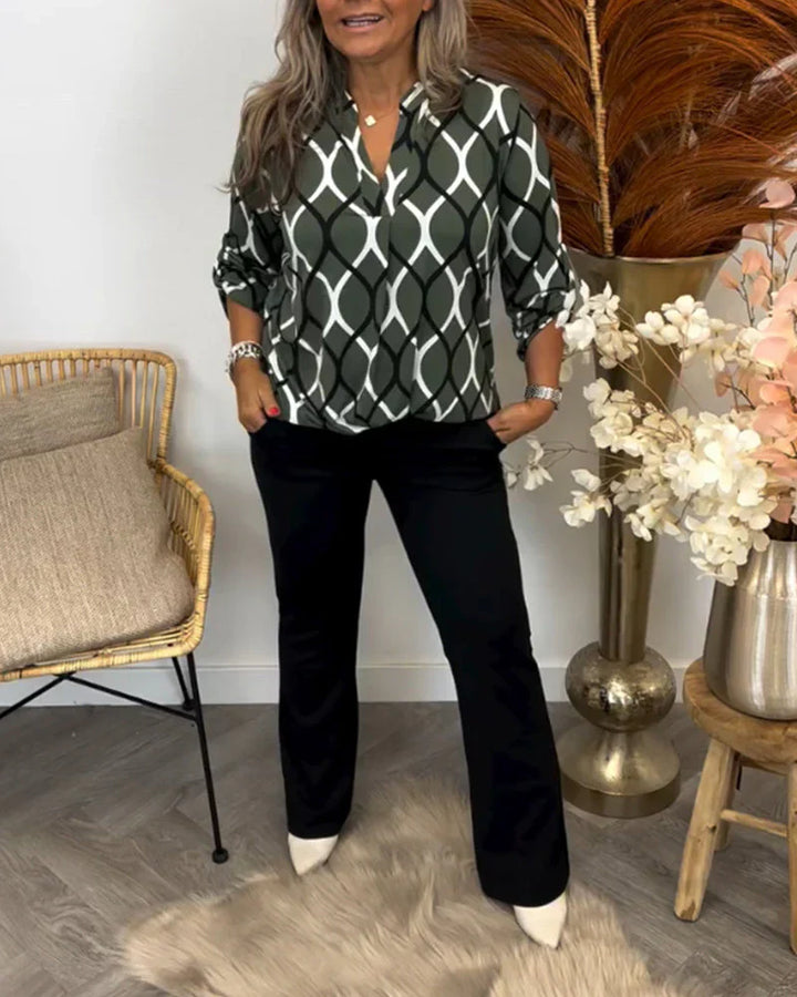 Nora – Blusa con estampado gráfico