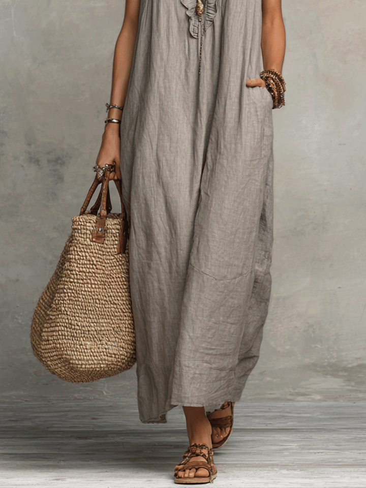 Dolores™ | Vestido maxi bohemio sin mangas con escote en V y caída fluida