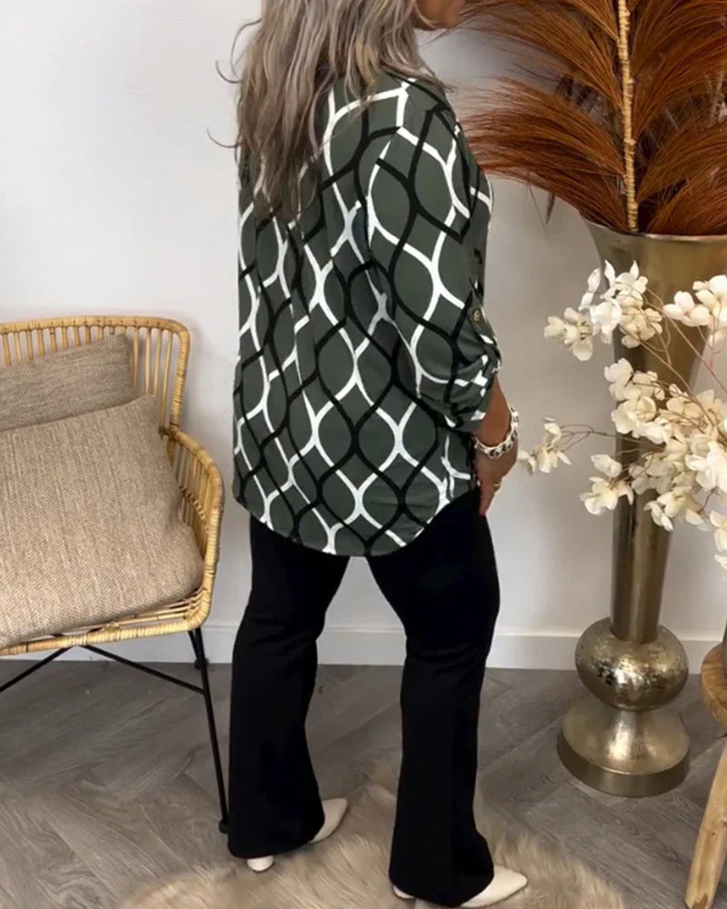 Nora – Blusa con estampado gráfico
