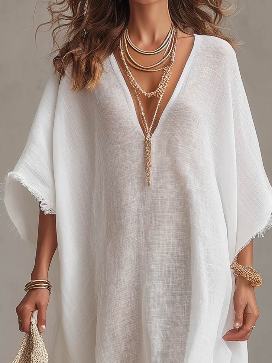 Marisol™ | Vestido midi holgado con escote en V