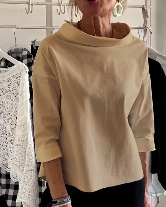 Elva - Blusa estructurada con cuello amplio