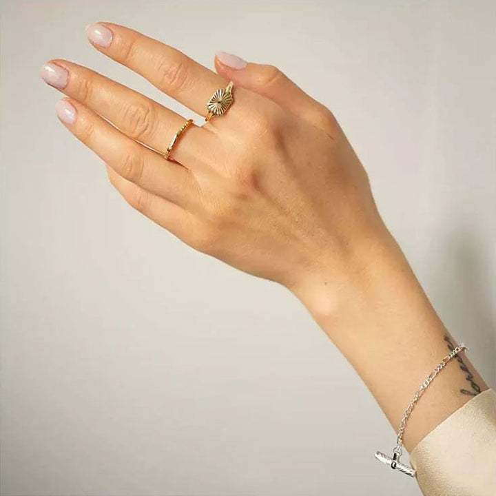 Aurizette | Anillo Sunray de Oro de 18 Quilates