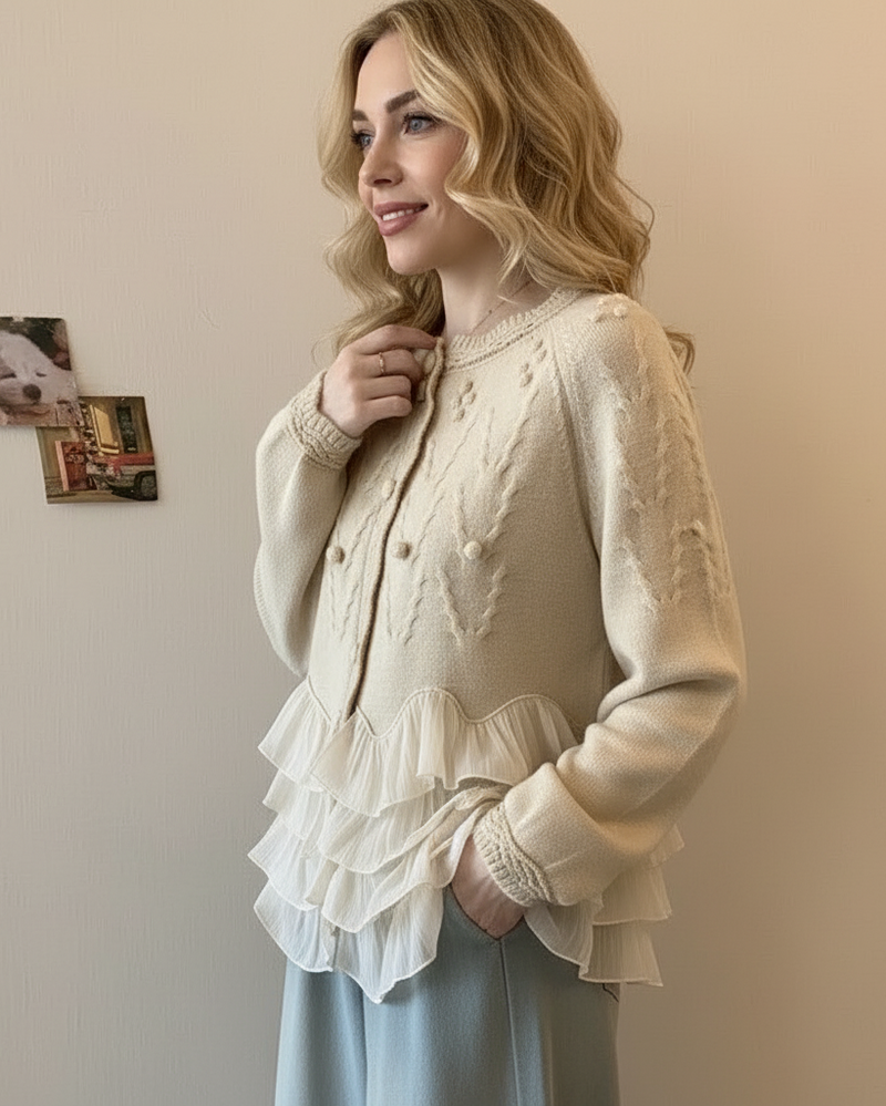 Nina™ | Cárdigan elegante con volantes