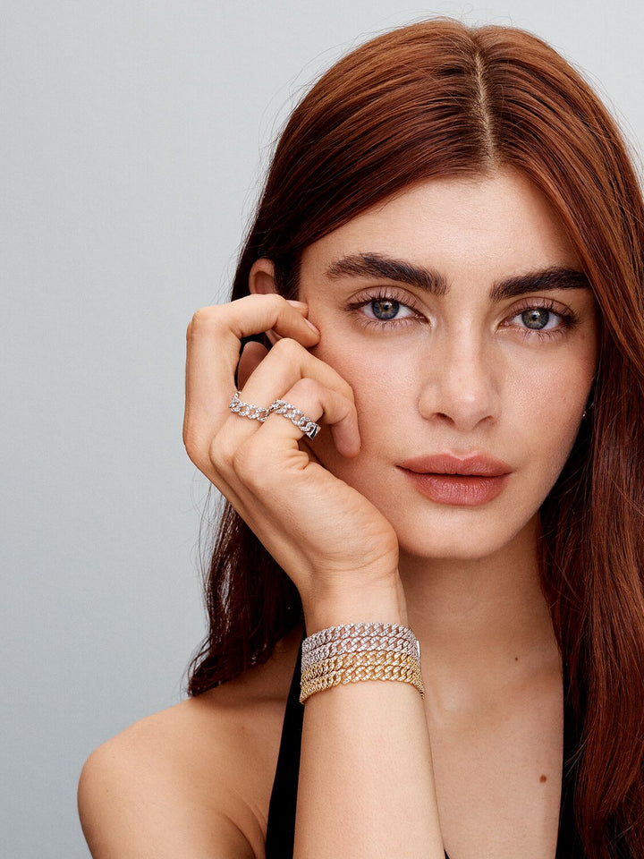 Shannelise | Pulsera Cubana de Oro Rosa de 18k