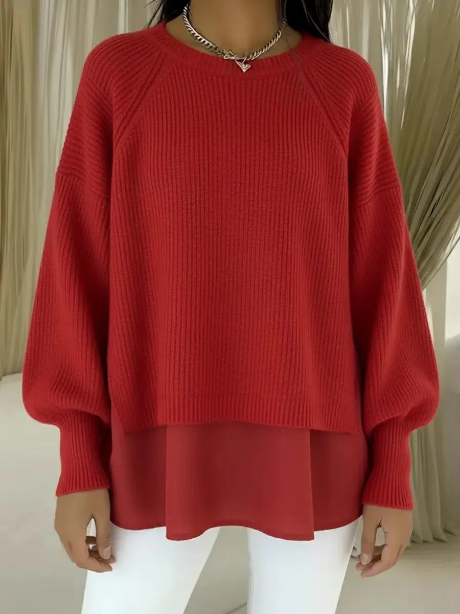 Araceli™ | Jersey casual elegante de punto acanalado