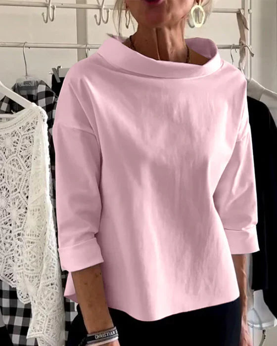 Elva - Blusa estructurada con cuello amplio