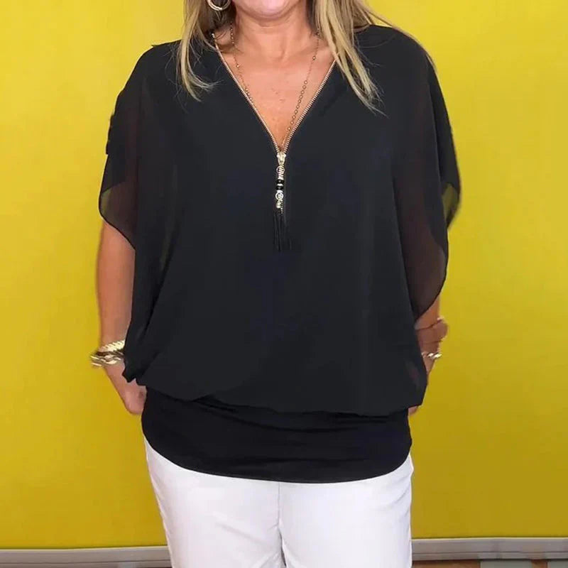 Paloma™ | Blusa informal con cremallera para mujer
