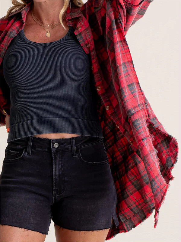 Eva™ | Sobrecamisa de cuadros estilo relajado