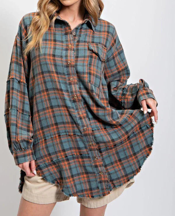 Eva™ | Sobrecamisa de cuadros estilo relajado